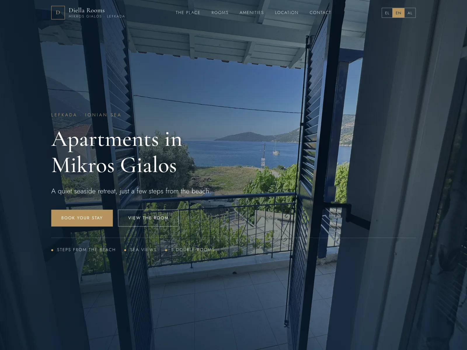 Die Website von Diella Rooms, eines unserer Projekte